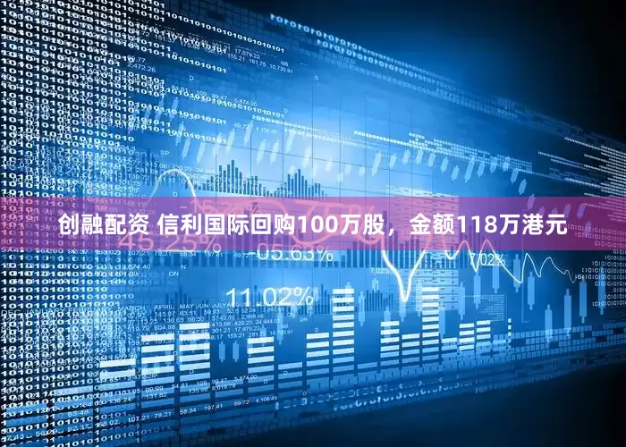 创融配资 信利国际回购100万股，金额118万港元